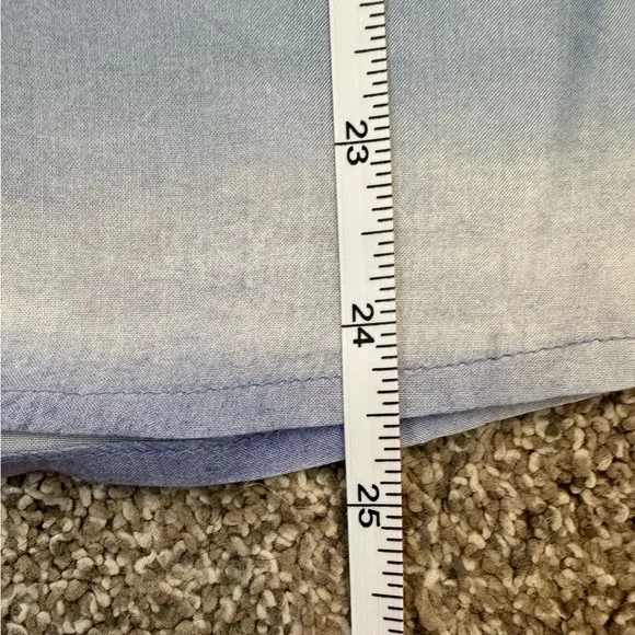 Anthropologie Cloth & Stone Flutter Slv Blouse Top Women’s L Blue Purple Ombre - Picture 11 of 11